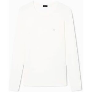 Giorgio Armani Kvinnors Essential Studs långärmad t-shirt med rund hals vit L normal passform, Vitt, L Giorgio Armani Kvinnors Essential Studs långärmad t-shirt med rund hals vit L normal passform, Vitt, L