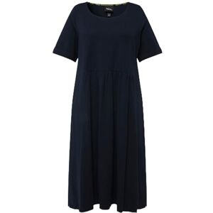 Ulla Popken damer stora storlekar överdimensionerade plus size jersey midiklänning A-linje, rund hals, halvärm 827920, marinblå, 62-64 Ulla Popken damer stora storlekar överdimensionerade plus size jersey midiklänning A-linje, rund hals, halvärm 827920, marinblå, 62-64