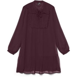 VERO MODA Vmlinea Ls Short Dress WVN Ga, Vinprovning, L VERO MODA Vmlinea Ls Short Dress WVN Ga, Vinprovning, L