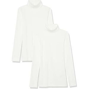 Amazon Essentials dam slim-fit lager långärmad stickad ribbad polotröja topp (finns i plusstorlek), paket med 2, vit, medium Amazon Essentials dam slim-fit lager långärmad stickad ribbad polotröja topp (finns i plusstorlek), paket med 2, vit, medium