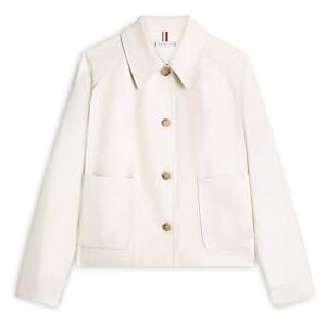 Tommy Hilfiger dam bomull kort jacka WW0WW49585, BEIGE, S Tommy Hilfiger dam bomull kort jacka WW0WW49585, BEIGE, S