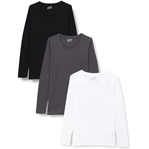 Berydale Långärmad T-shirt med rund hals i 100 % bomull, Dam, Vit/Forged iron/svart (3-pack), L Berydale Långärmad T-shirt med rund hals i 100 % bomull, Dam, Vit/Forged iron/svart (3-pack), L