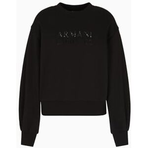 Giorgio Armani dam manschett ärm främre logotyp rund krage, tröja, svart, XS, svart, XS Giorgio Armani dam manschett ärm främre logotyp rund krage, tröja, svart, XS, svart, XS