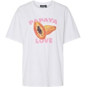 PIECES dam Pcthea Ss tryckt T-shirt Bc, Ljus vit, L PIECES dam Pcthea Ss tryckt T-shirt Bc, Ljus vit, L
