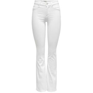 ONLY Female Flared fit jeans ONLBLUSH medium midja utsvängda jeans, Vit, L / 34L ONLY Female Flared fit jeans ONLBLUSH medium midja utsvängda jeans, Vit, L / 34L