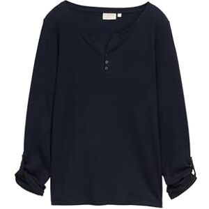 TOM TAILOR Dam Henley långärmad med ränder av ekologisk bomull, 11019 – Lunar Eclipse, S TOM TAILOR Dam Henley långärmad med ränder av ekologisk bomull, 11019 – Lunar Eclipse, S