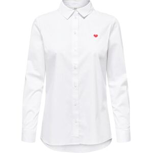 JDY mio L/S Embroidery Shirt WVN Noos, Vit, 36 JDY mio L/S Embroidery Shirt WVN Noos, Vit, 36