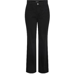 PIECES damjeans med brett ben PCAMA HW, Svart denim, S PIECES damjeans med brett ben PCAMA HW, Svart denim, S