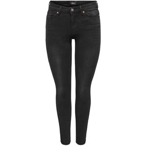 ONLY Female Skinny Fit Jeans ONLWauw Mid, Tvättad svart, 34/S/L ONLY Female Skinny Fit Jeans ONLWauw Mid, Tvättad svart, 34/S/L
