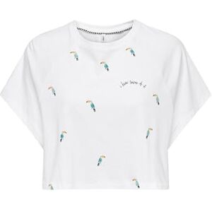 ONLY Onlkita S/S Toucans Top Box Jrs T-Shirt Dam, Vit, M ONLY Onlkita S/S Toucans Top Box Jrs T-Shirt Dam, Vit, M