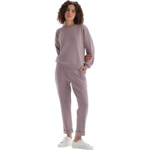 Dagi Dam, normal midja, ribbad träningsoverall, pyjamas, nederdel, Ljuslila, XL Dagi Dam, normal midja, ribbad träningsoverall, pyjamas, nederdel, Ljuslila, XL
