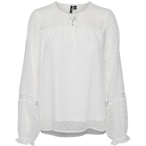 VERO MODA VMLEAH LS LACE TOP WVN GA NOOS, Snövit, M VERO MODA VMLEAH LS LACE TOP WVN GA NOOS, Snövit, M