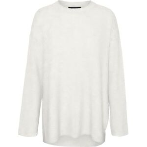 VERO MODA Vmpalma Ls O-hals lång tröja Noos stickad tröja, Snövit, XS VERO MODA Vmpalma Ls O-hals lång tröja Noos stickad tröja, Snövit, XS