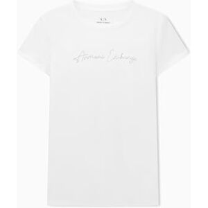 Giorgio Armani kortärmad stor signerad logotyp för kvinnor, vit, XS, Optisk vit, XS Giorgio Armani kortärmad stor signerad logotyp för kvinnor, vit, XS, Optisk vit, XS