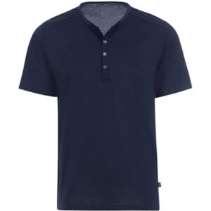 Trigema T-shirt för kvinnor med knappslå deluxe bomull, marinblå, L Trigema T-shirt för kvinnor med knappslå deluxe bomull, marinblå, L