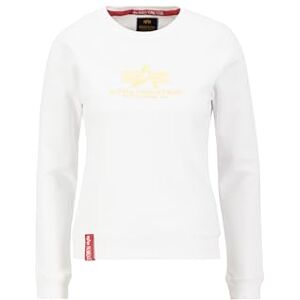 Alpha Industries New Basic-Sweatshirt med folietryck-Dam White/Yellow Gold Alpha Industries New Basic-Sweatshirt med folietryck-Dam White/Yellow Gold