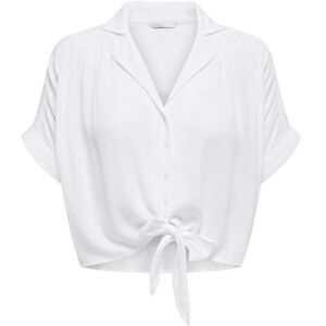 ONLY Bestseller A/S Dam ONLPAULA Life S/S TIE WVN NOOS t-shirt, vit, XS, Vit, XS ONLY Bestseller A/S Dam ONLPAULA Life S/S TIE WVN NOOS t-shirt, vit, XS, Vit, XS