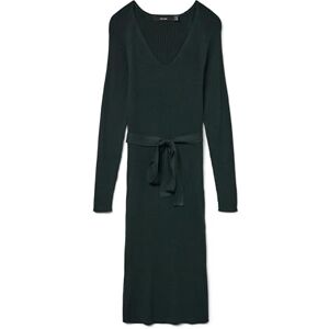 VERO MODA Dam Vmsaba Rib Ls V-ringad bälte klänning Ga Noos stickad, Scarab, XL VERO MODA Dam Vmsaba Rib Ls V-ringad bälte klänning Ga Noos stickad, Scarab, XL