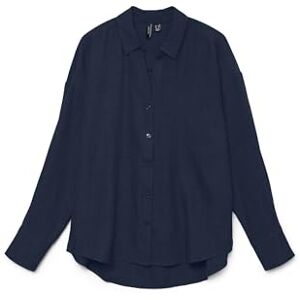 VERO MODA dam Vmmelaney Queeny Ls skjorta WVN Noos, marinblå blazer, S VERO MODA dam Vmmelaney Queeny Ls skjorta WVN Noos, marinblå blazer, S