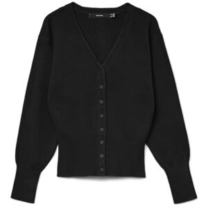 VERO MODA Vmsaba Ls V-hals cardigan, svart, M VERO MODA Vmsaba Ls V-hals cardigan, svart, M