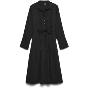 VERO MODA Vmfriba Ls Calf Dress WVN Ga, svart, L VERO MODA Vmfriba Ls Calf Dress WVN Ga, svart, L