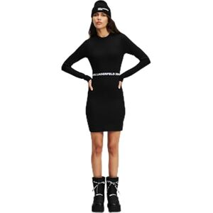 KARL LAGERFELD JEANS , Dam, Passad Långärm Tee Dress, Bodycon Fit, Svart, XS KARL LAGERFELD JEANS , Dam, Passad Långärm Tee Dress, Bodycon Fit, Svart, XS