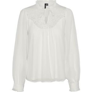 VERO MODA VMGABY LS TOP WVN GA, Snövit, S VERO MODA VMGABY LS TOP WVN GA, Snövit, S