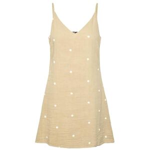 PIECES Pcmaya strap kort klänning, Safari/detaljer: ljusa vita broderade blommor, XL PIECES Pcmaya strap kort klänning, Safari/detaljer: ljusa vita broderade blommor, XL
