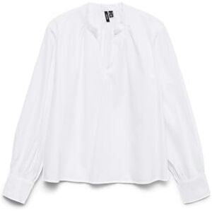 VERO MODA Vmfanni Ls V-hals topp WVN Ga Noos, Ljus vit, XL VERO MODA Vmfanni Ls V-hals topp WVN Ga Noos, Ljus vit, XL