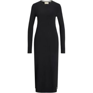 JJXX JACK&JONES Jxmarilyn Comfy Crew Neck Dress Knit, Svart/detalj: fog, XS JJXX JACK&JONES Jxmarilyn Comfy Crew Neck Dress Knit, Svart/detalj: fog, XS
