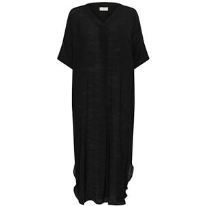 KAFFE Dam maxi klänning fickor V-hals lös passform halvärmar rund hög, Svart djup, 32 KAFFE Dam maxi klänning fickor V-hals lös passform halvärmar rund hög, Svart djup, 32