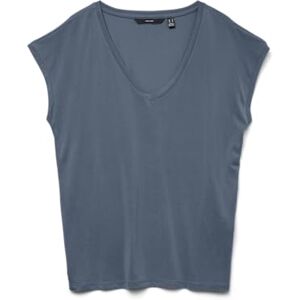 VERO MODA Damer VMFILLI SS V-hals Tee GA NOOS Top, Kina blå, S VERO MODA Damer VMFILLI SS V-hals Tee GA NOOS Top, Kina blå, S