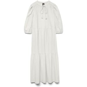 VERO MODA Vmpretty 3/4 lång klänning WVN Ga Noos, Snövit, M VERO MODA Vmpretty 3/4 lång klänning WVN Ga Noos, Snövit, M