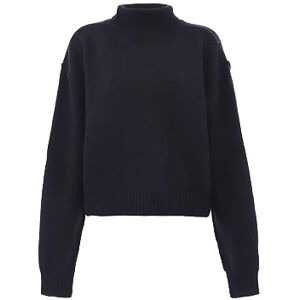 aleva Damer smal stickad tröja med hög halsringning akryl svart storlek M/L, svart, M aleva Damer smal stickad tröja med hög halsringning akryl svart storlek M/L, svart, M