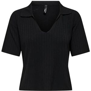 ONLY Onlthelma Ss Polo KNT för kvinnor, svart, L ONLY Onlthelma Ss Polo KNT för kvinnor, svart, L