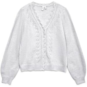 VERO MODA Vmlya Ls V-hals cardigan Btq, Ljusgrå melange, M VERO MODA Vmlya Ls V-hals cardigan Btq, Ljusgrå melange, M