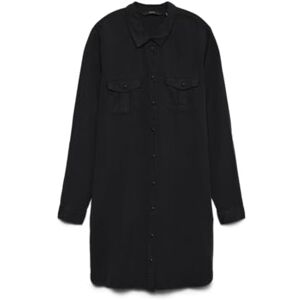 VERO MODA Kvinnlig jeansklänning VMSIGGA kort klänning, Svart (Black), L VERO MODA Kvinnlig jeansklänning VMSIGGA kort klänning, Svart (Black), L