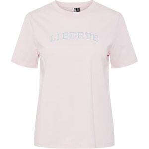 PIECES PCPIA SS tryckt T-shirt BC, Rosa-a-boo/tryck: liberte, M PIECES PCPIA SS tryckt T-shirt BC, Rosa-a-boo/tryck: liberte, M