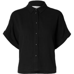 SELECTED FEMME Damer Slfviva Ss Cropped Shirt Noos kortärmad blus, svart, 36 SELECTED FEMME Damer Slfviva Ss Cropped Shirt Noos kortärmad blus, svart, 36