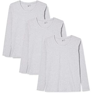 Berydale Långärmad T-shirt med rund hals i 100 % bomull, Dam, Grå (3-pack), M Berydale Långärmad T-shirt med rund hals i 100 % bomull, Dam, Grå (3-pack), M