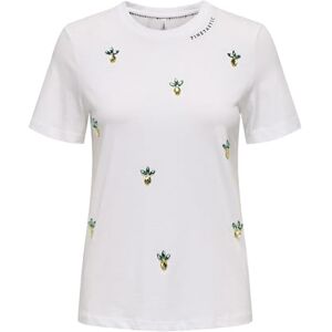 ONLY Onlkita Life Reg S/S Ananas topp JRS, Ljus vit, M ONLY Onlkita Life Reg S/S Ananas topp JRS, Ljus vit, M