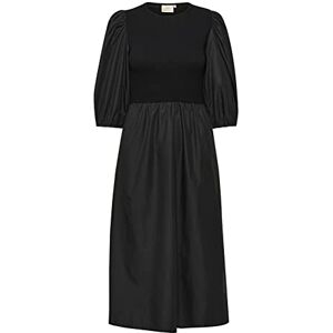 KAFFE Dam Midi klänning tre fjärdedelar ärmar Crew Neck Fit and Flare dam, Svart djup, 38 KAFFE Dam Midi klänning tre fjärdedelar ärmar Crew Neck Fit and Flare dam, Svart djup, 38
