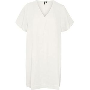 VERO MODA Dam Vmnatali Nia Ss kort klänning WVN klänning, Snövit, M VERO MODA Dam Vmnatali Nia Ss kort klänning WVN klänning, Snövit, M