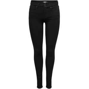 ONLY Dam skinny jeans ONLBLUSH medium midja skinny fit jeans, Svart denim, S / 34L ONLY Dam skinny jeans ONLBLUSH medium midja skinny fit jeans, Svart denim, S / 34L