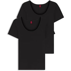 HUGO Dam Twin T-shirt RN tvåpack underkläder t-shirts i stretch bomull med logotyp, Svart, XXL HUGO Dam Twin T-shirt RN tvåpack underkläder t-shirts i stretch bomull med logotyp, Svart, XXL
