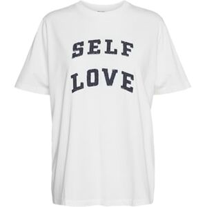 VERO MODA VMHALLE Caty SS TOP Box JRS GA, Snövit/detalj: self love, M VERO MODA VMHALLE Caty SS TOP Box JRS GA, Snövit/detalj: self love, M