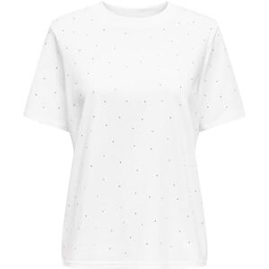 ONLY Onlmonja S/S Studs Tee JRS, Vit, S ONLY Onlmonja S/S Studs Tee JRS, Vit, S
