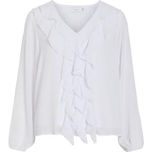 Vila Viane L/S V-Neck Frill Top-Noos, Vit, 40 Kvinnor, Vit, 34 Vila Viane L/S V-Neck Frill Top-Noos, Vit, 40 Kvinnor, Vit, 34