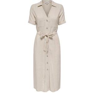 ONLY ONLSIESTA SS Lin BL skjorta klänning Pnt Noos dam medellång klänning beige, Beige, S ONLY ONLSIESTA SS Lin BL skjorta klänning Pnt Noos dam medellång klänning beige, Beige, S