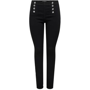 ONLY Onldaisy Hw Button DNM skinny-jeans för kvinnor, svart, 28W x 32L ONLY Onldaisy Hw Button DNM skinny-jeans för kvinnor, svart, 28W x 32L